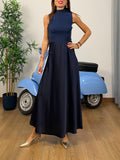 Gonna lunga maxi/midì in satin effetto raso