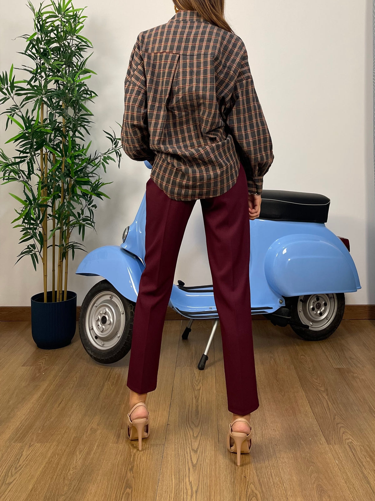 Camicia oversize a quadri tarta
