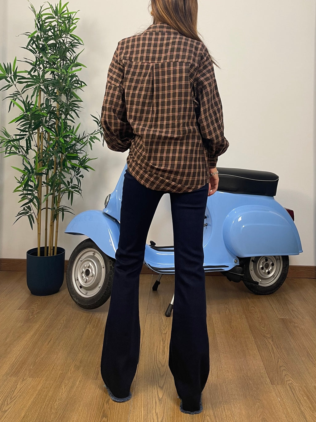 Camicia oversize a quadri tarta